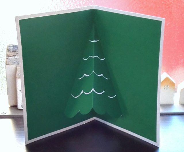 飛び出すポップアップクリスマスカード・クリスマスツリー